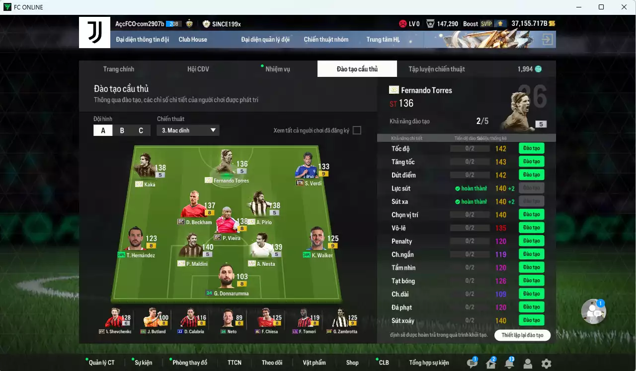 Ảnh [Hạng 877, ACC Rẻ🔥] AC Milan 5.104.620b dư 37.000b có Kaká ITM+5, Maldini ITM+5, Nesta ITM+5, Torres ITM+5, Pirlo ITM+5, Beckham DC, Vieira DC, Sheva BDO+6, Zambrotta BTB+9, Verdi RTN+9... Đã đào tạo full nhiều cầu thủ, HLV Xịn