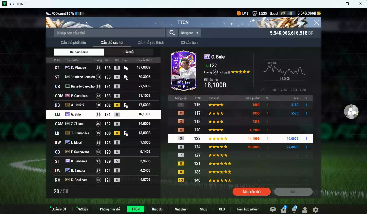 Ảnh [ACC Rẻ🔥] Real Madrid mix PSG 341.290b dư 5500b có Mbappé 25TY, CR7 GRU, Carvalho LE, Cambiasso 25HR, Bale WB, Zidane GRU, Messi 25TY, Barcola 25TY... Còn nhiều CP GIẢM THUẾ