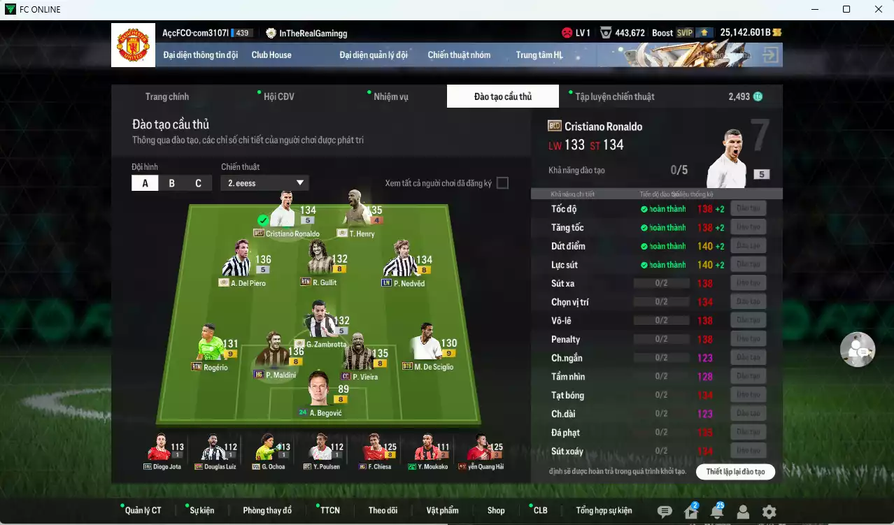 Ảnh [ACC Rẻ🔥] Juventus 1.741.960b dư 25.100b có Del Piero ITM+5, Henry ITM+4, CR7 BLD, Maldini HG, Nedved LN, Vieira CC, Zambrotta ITM+5, Gullit RTN, De Sciglio BTB+9 (bù), Bremer SPL+9(bù), Rogério RTN+9... Đã đào tạo full nhiều cầu thủ, HLV Xịn