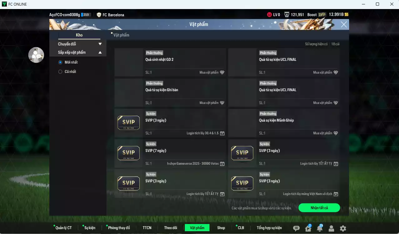 Ảnh [ACC Rẻ🔥] Barcelona 259.230b có Messi BLD, Pedri 24UCL, Ronaldo BDO, Figo BDO, Blanc HG, Cáceres CC, Zambrotta EBS... Dư 41.000 TC, HLV Xịn