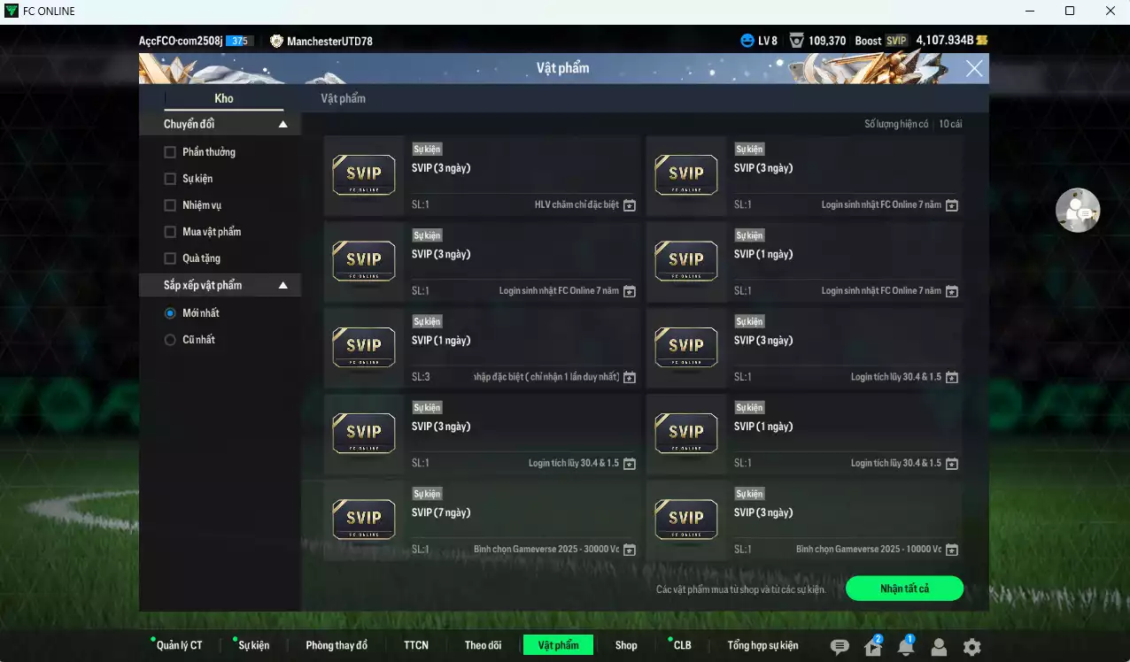 Ảnh [ACC Rẻ🔥] Full mùa TY 618.560b dư 4000b có Rudiger 22TY+8, Tomori 23TY+8, Mbappé 25TY, Bellingham 24TY, CR7 25TY, H. Son 25TY, Calhanoglu 25TY, Raphinha 25TY, Kvaratskhelia 25TY, Lookman 25TY...