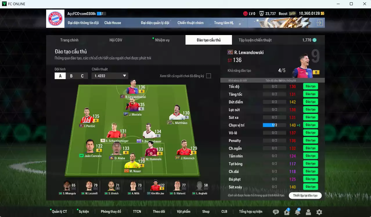 Ảnh [ACC Rẻ🔥] Bayern Munich 435.800b dư 10.300b có Perisic CC, Musiala 25TY, Beckenbauer WB, Lewandowski CC, Matthaus BDO, Schweinsteiger ITM+3, Alaba HG, Hummels RTN...