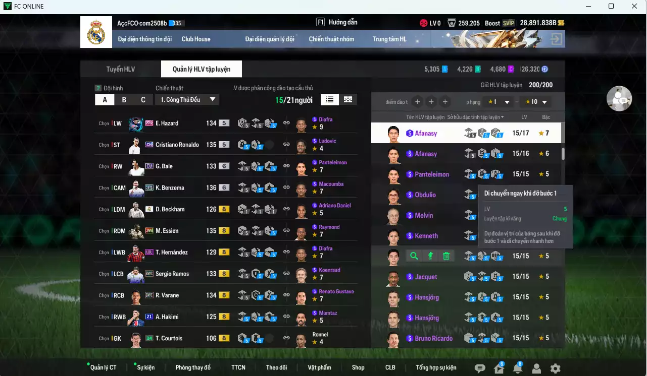 Ảnh [ACC Rẻ🔥] Real Madrid 2.011.900b dư 28.800b có CR7 CH (hiếm, bù) , Varane BWC, Ramos BWC, Benzema 25TS+6, Essien JNM, Beckham RMA, Modric CC, Bale CU+6, Kroos 24TY+6, Hazard 25HR, Nacho DC, Hakimi 21UCL... HLV Xịn