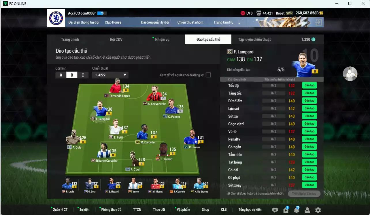 Ảnh [Tặng 1300FC, Dư nhiều BP] Chelsea 1.102.090b dư 260.000b có Lampard DC, Caicede 24EP, Ricardo Carvalho BDO, Palmer 25TS, Petit DC, Tomori 23HW, Sheva BDO+6, Verón JNM, Hazard HG, K. De Bruyne BTB, James SPL, Torres CC...