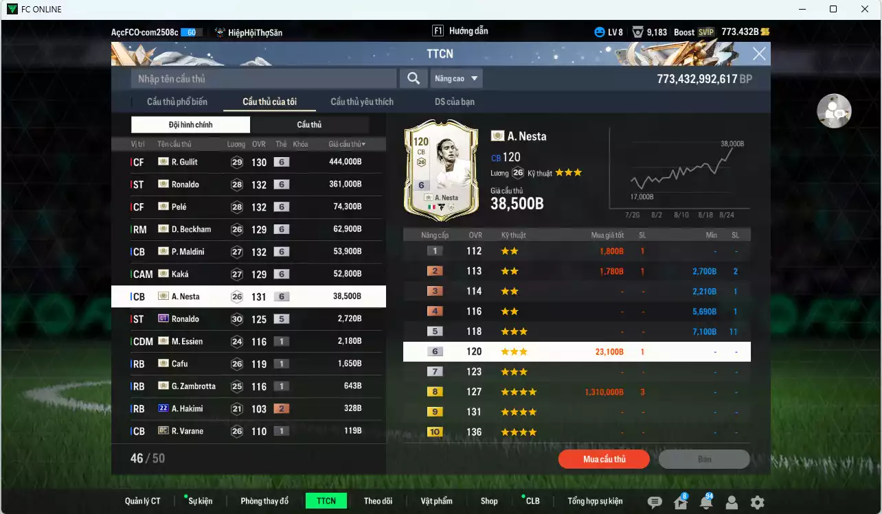 Ảnh Full ICON+6 1.095.320b có Gullit, Ronaldo, Pelé, Beckham, Maldini, Nesta, Kaká... ICON+6