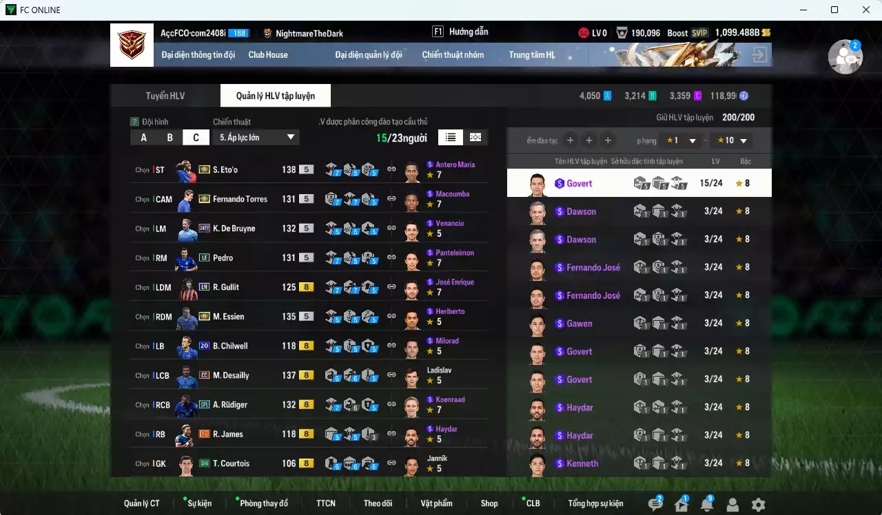 Ảnh [ACC Rẻ🔥] Chelsea 2.093.610b có Eto ITM+5, Torres ITM+5, Essien ITM+5, Desailly CC, Rudiger SPL, K. De Bruyne 24TY, Lampard ITM+2, Gullit LN, Palmer WB, Pedro LE, Giroud CC... Còn nhiều CP GIẢM THUẾ, HLV Xịn