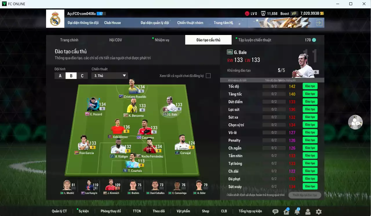 Ảnh [ACC Rẻ🔥] Real Madrid 515.440b dư 7000b có Rudiger SPL, Alonso CC, Bale GRU+6, Kaká BDO+6, Hazard 25HR, CR7 25TY, Benzema BLD+6, Nacho DC, Casemiro CH, Carvajal RTN... Còn nhiều CP GIẢM THUẾ
