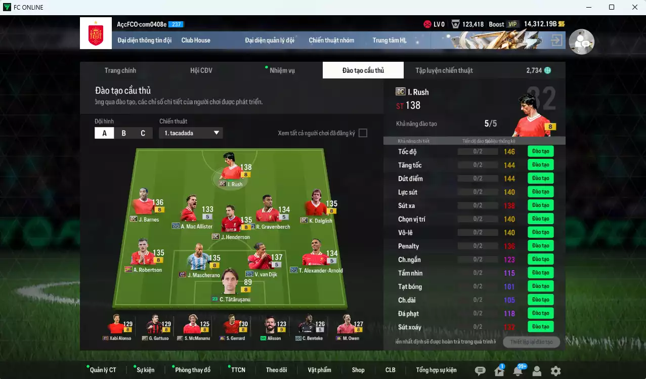 Ảnh [ACC Rẻ🔥] Liverpool 1.598.930b dư 14.300b có Van Dijk 25TS, Puyol ITM+5, Rush DC, Dalglish DC, Gravenberch 25TS, Gerrard HG, Barnes DC, Arnold 25TS, Alonso CC, Mac Allister 25TS, Mascherano CC, Henderson DC... HLV Xịn