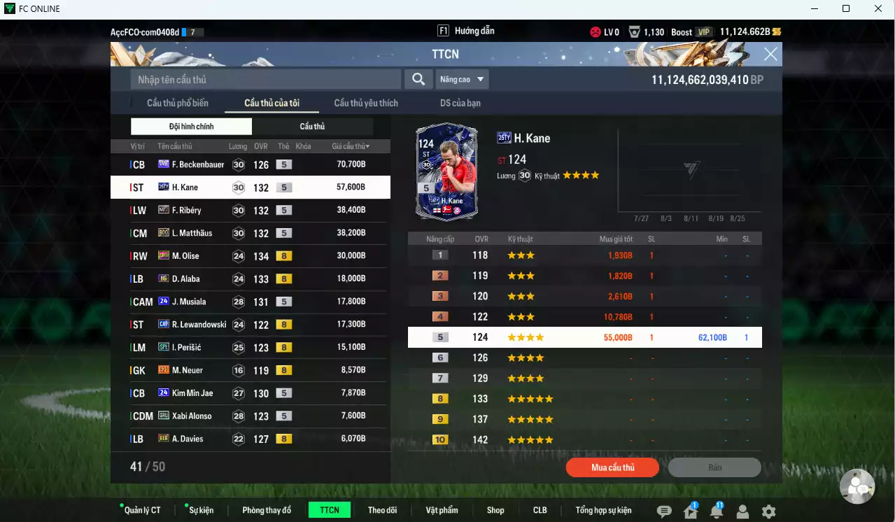 Ảnh [ACC Rẻ🔥] Bayern Munich 347.350b dư 11000b có Beckenbauer WB, Kane 25TY, Ribery NO7, Matthaus BDO, Olise 23HW, Alaba HG, Musiala 24UCL, Perisic SPL...