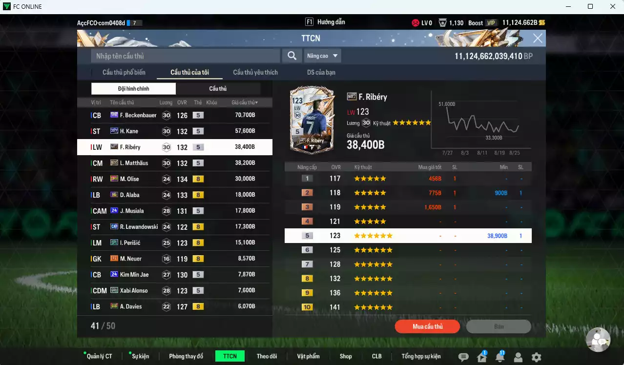 Ảnh [ACC Rẻ🔥] Bayern Munich 347.350b dư 11000b có Beckenbauer WB, Kane 25TY, Ribery NO7, Matthaus BDO, Olise 23HW, Alaba HG, Musiala 24UCL, Perisic SPL...
