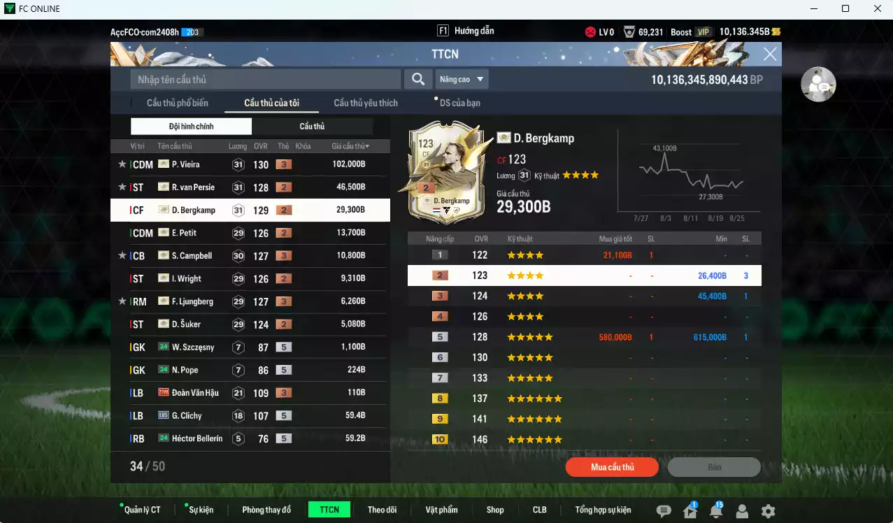Ảnh [ACC Rẻ🔥] Arsenal full ITM 224.800b dư 10.100b có Vieira ITM+3, Van Persie ITM+2, Bergkamp ITM+2, Petit ITM+2, Campbell ITM+3, Wright ITM+2, Ljungberg ITM+3, Suker ITM+2