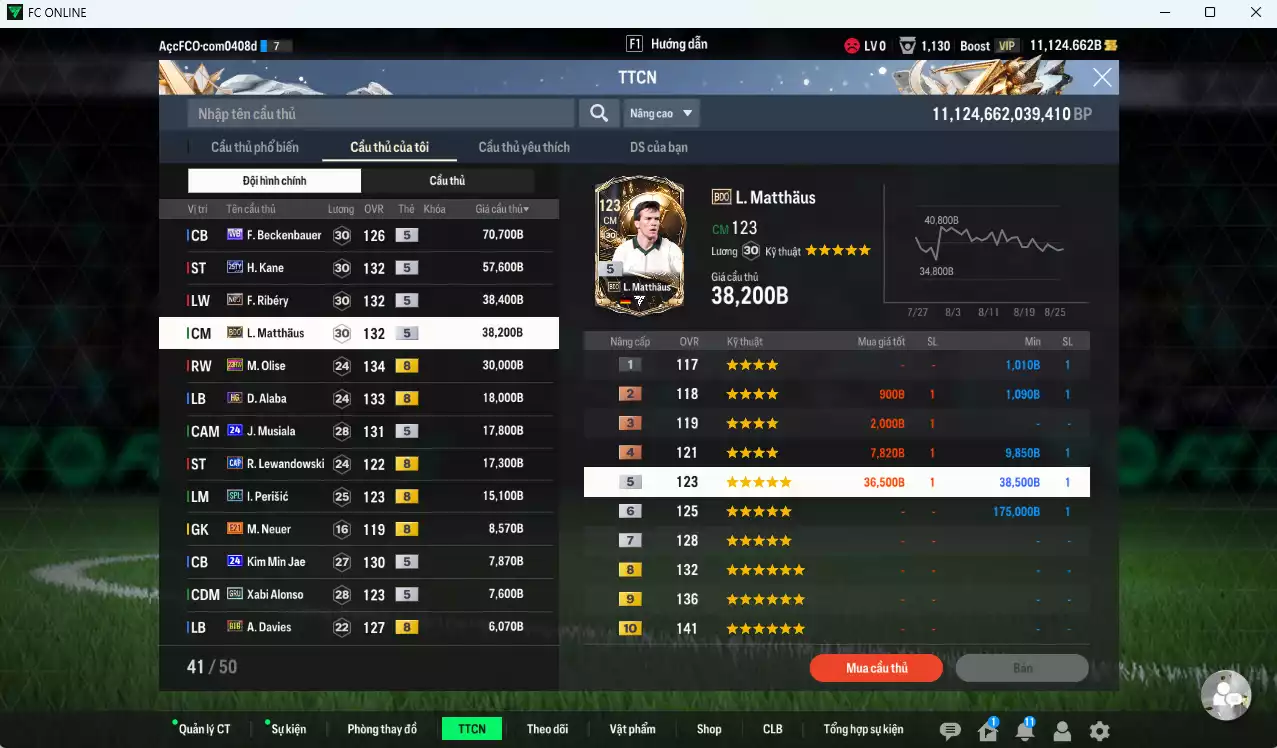 Ảnh [ACC Rẻ🔥] Bayern Munich 347.350b dư 11000b có Beckenbauer WB, Kane 25TY, Ribery NO7, Matthaus BDO, Olise 23HW, Alaba HG, Musiala 24UCL, Perisic SPL...
