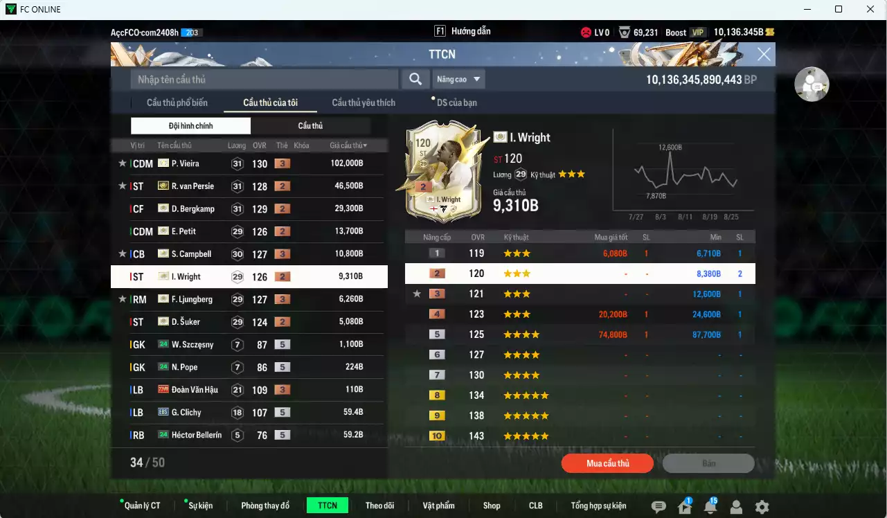 Ảnh [ACC Rẻ🔥] Arsenal full ITM 224.800b dư 10.100b có Vieira ITM+3, Van Persie ITM+2, Bergkamp ITM+2, Petit ITM+2, Campbell ITM+3, Wright ITM+2, Ljungberg ITM+3, Suker ITM+2
