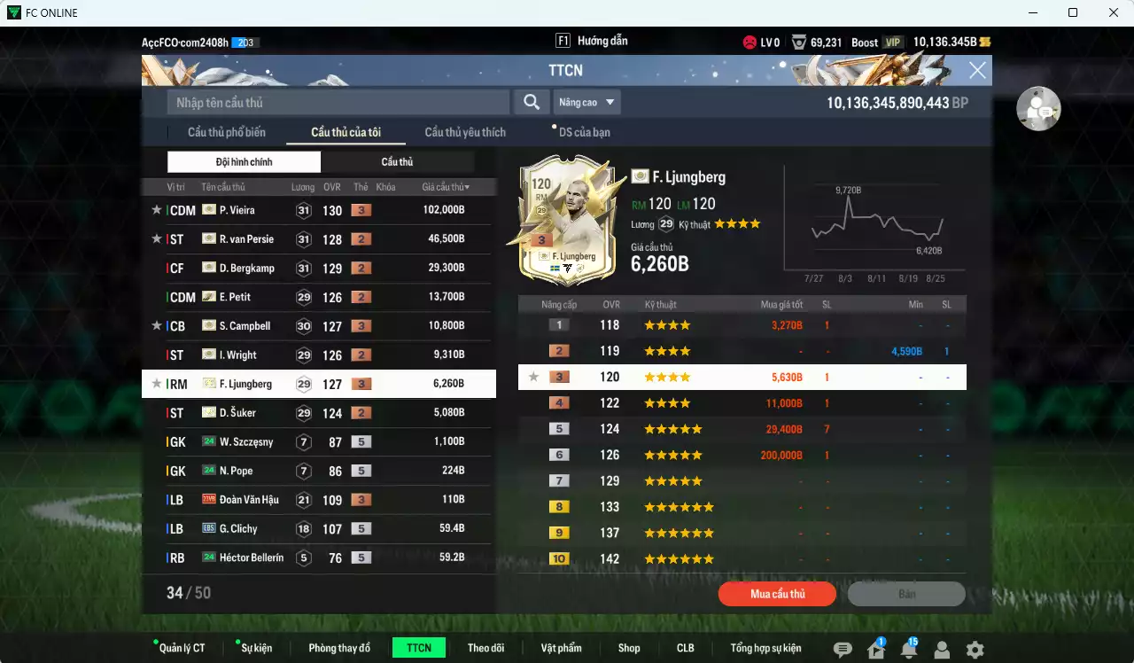 Ảnh [ACC Rẻ🔥] Arsenal full ITM 224.800b dư 10.100b có Vieira ITM+3, Van Persie ITM+2, Bergkamp ITM+2, Petit ITM+2, Campbell ITM+3, Wright ITM+2, Ljungberg ITM+3, Suker ITM+2