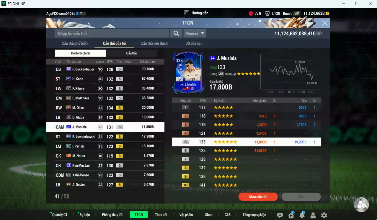 Ảnh [ACC Rẻ🔥] Bayern Munich 347.350b dư 11000b có Beckenbauer WB, Kane 25TY, Ribery NO7, Matthaus BDO, Olise 23HW, Alaba HG, Musiala 24UCL, Perisic SPL...