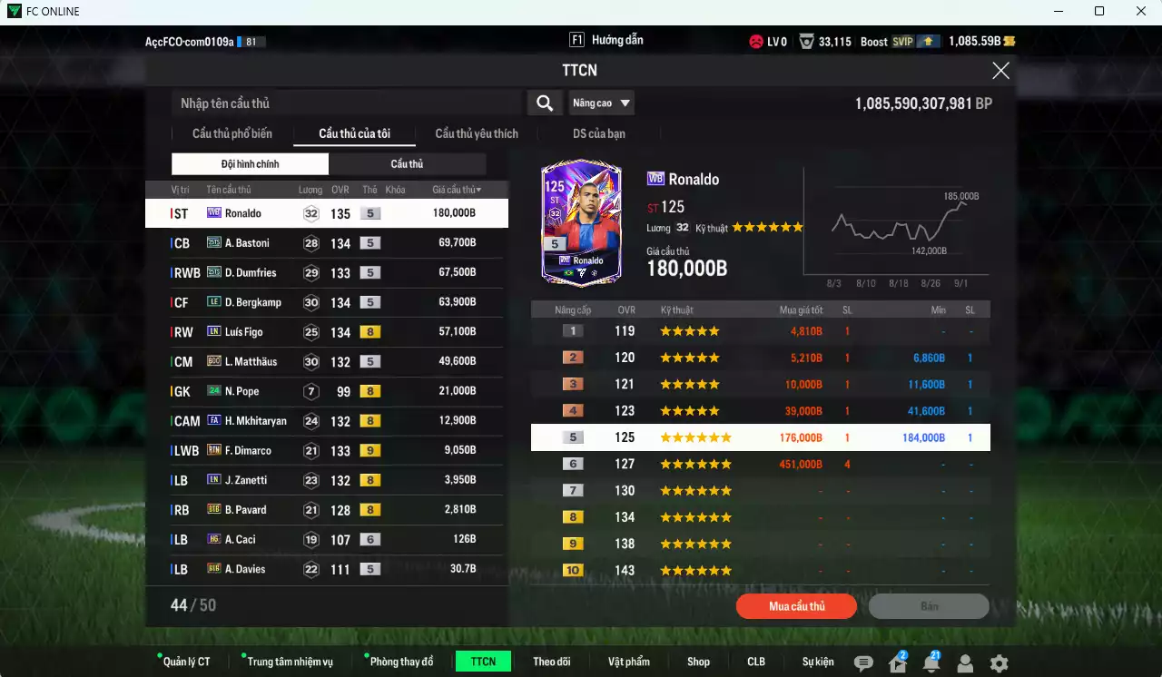Ảnh Inter Milan 537.720b có Ronaldo WB, Bastoni 25TS, Dumfries 25TS, Bergkamp LE, Figo LN, Matthaus BDO, Mkhitaryan FA, Dimarco RTN+9...  Còn nhiều CP GIẢM THUẾ