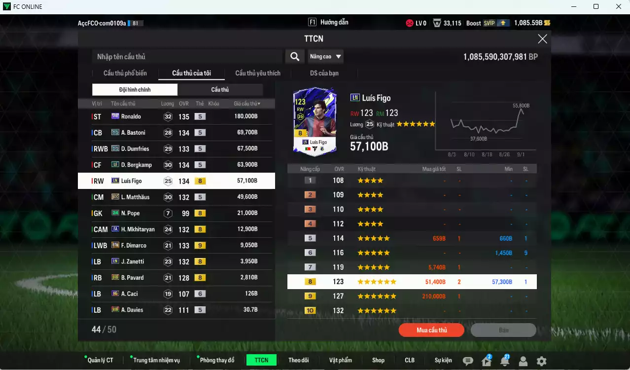 Ảnh Inter Milan 537.720b có Ronaldo WB, Bastoni 25TS, Dumfries 25TS, Bergkamp LE, Figo LN, Matthaus BDO, Mkhitaryan FA, Dimarco RTN+9...  Còn nhiều CP GIẢM THUẾ