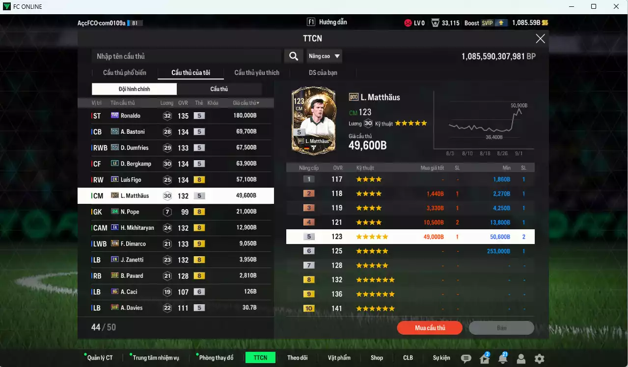 Ảnh Inter Milan 537.720b có Ronaldo WB, Bastoni 25TS, Dumfries 25TS, Bergkamp LE, Figo LN, Matthaus BDO, Mkhitaryan FA, Dimarco RTN+9...  Còn nhiều CP GIẢM THUẾ