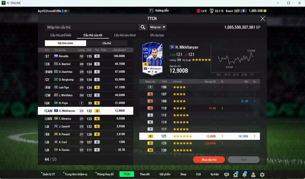 Ảnh Inter Milan 537.720b có Ronaldo WB, Bastoni 25TS, Dumfries 25TS, Bergkamp LE, Figo LN, Matthaus BDO, Mkhitaryan FA, Dimarco RTN+9...  Còn nhiều CP GIẢM THUẾ