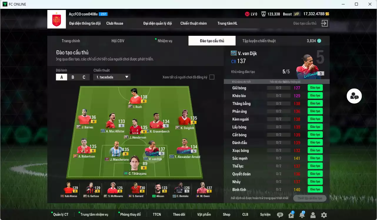 Ảnh [ACC Rẻ🔥] Liverpool 1.932.600b dư 17.000b có Van Dijk 25TS, Rush DC, Gravenberch 25TS, Arnold 25TS, Puyol ITM+5, Dalglish DC, Barnes DC, Alonso CC, Gerrard HG, Mac Allister 25TS, Mascherano CC, Henderson DC... HLV Xịn