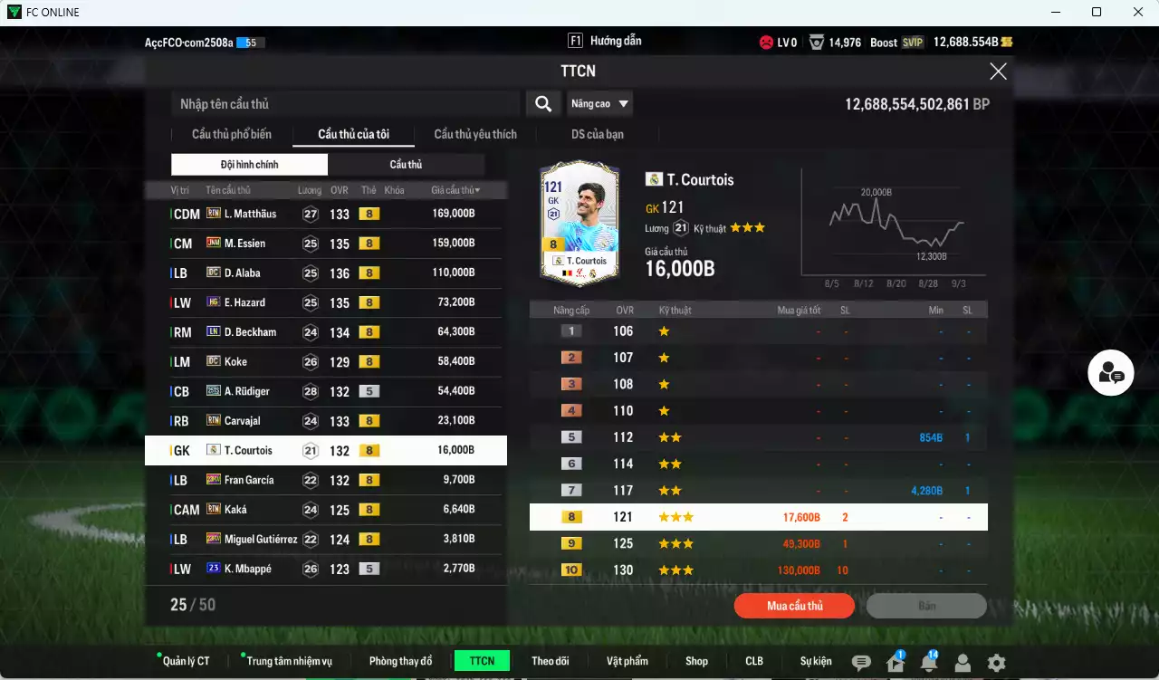 Ảnh [ACC Rẻ🔥] Real Madrid 1.449.870b dư 12.000b có Ronaldo LN, Zidane LN, Matthaus RTN, Essien JNM, Alaba DC, Hazard HG, Beckham LN, Rudiger 25TS, Carvajal RTN...