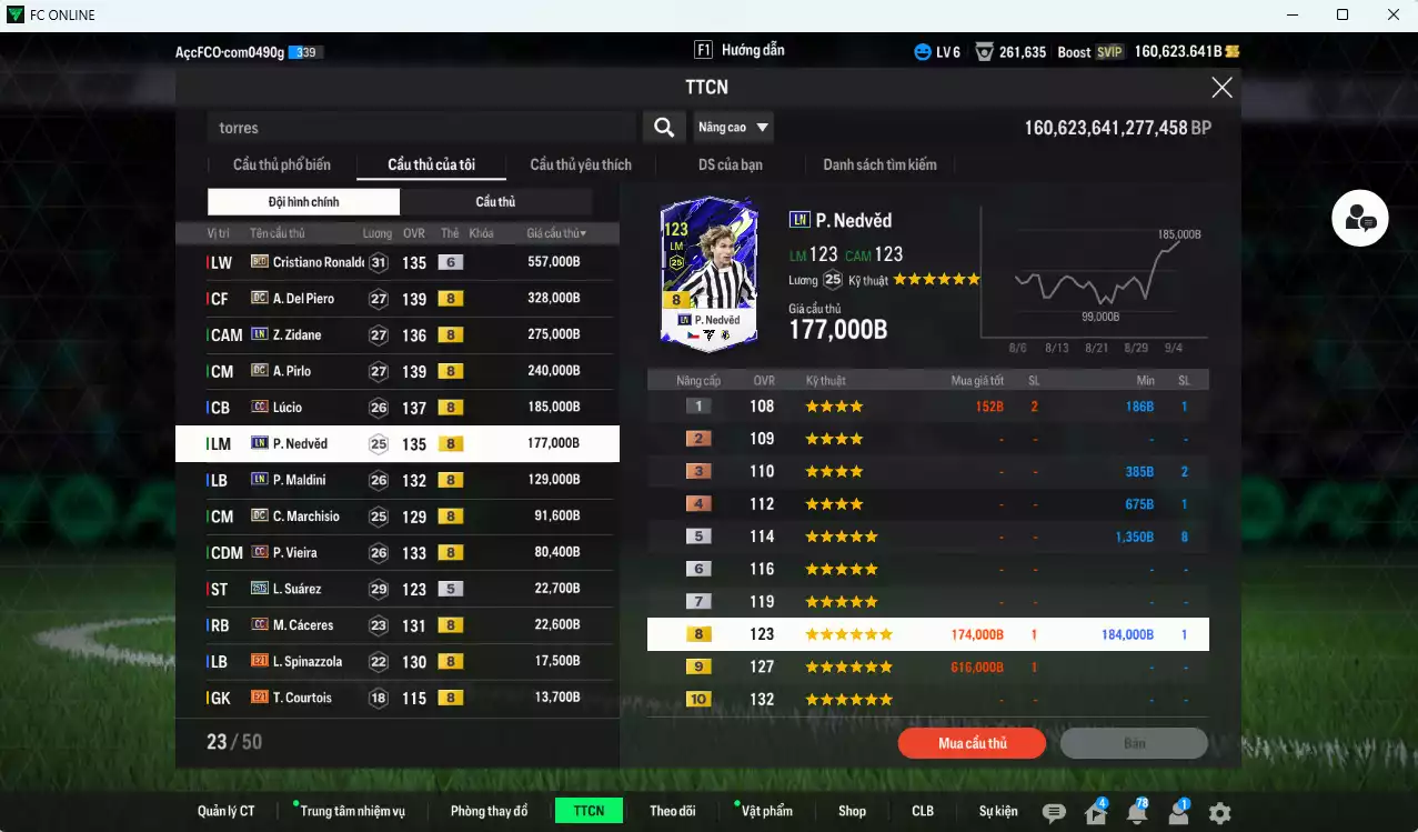 Ảnh [Dư nhiều BP, ACC Rẻ🔥] Juventus 2.156.790b dư 160.000b có CR7 BLD+6, Del Piero DC, Zidane LN, Pirlo DC, Lúcio CC, Nedved LN, Maldini LN, Marchisio DC, Vieira CC... Dư 36.000 TC, HLV Xịn