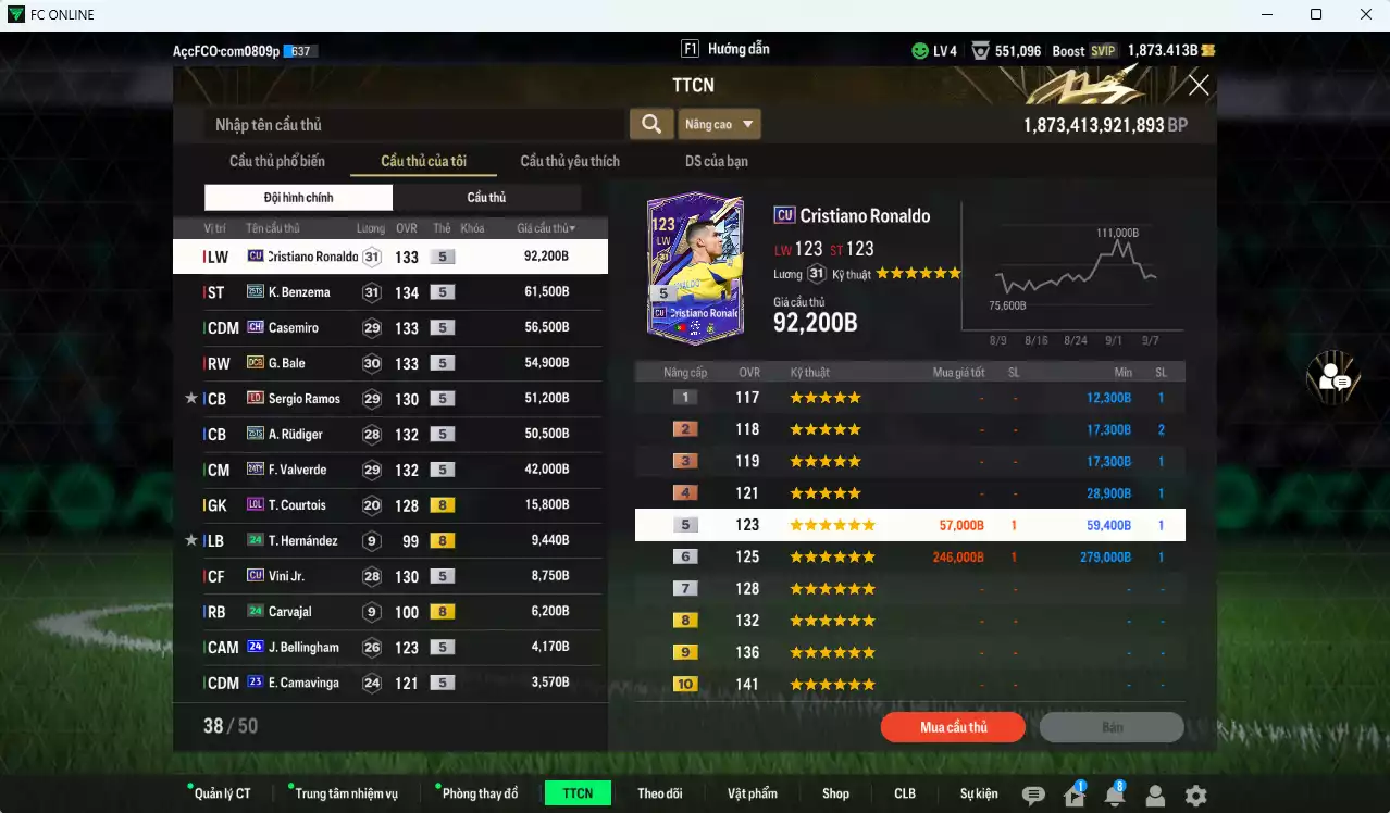 Ảnh Real Madrid 457.560b có Benzema 25TS, CR7 CU, Casemiro CH, Bale DCB, Ramos LD, Rudiger 25TS, Valverde 24TY... Còn nhiều CP GIẢM THUẾ, HLV Xịn