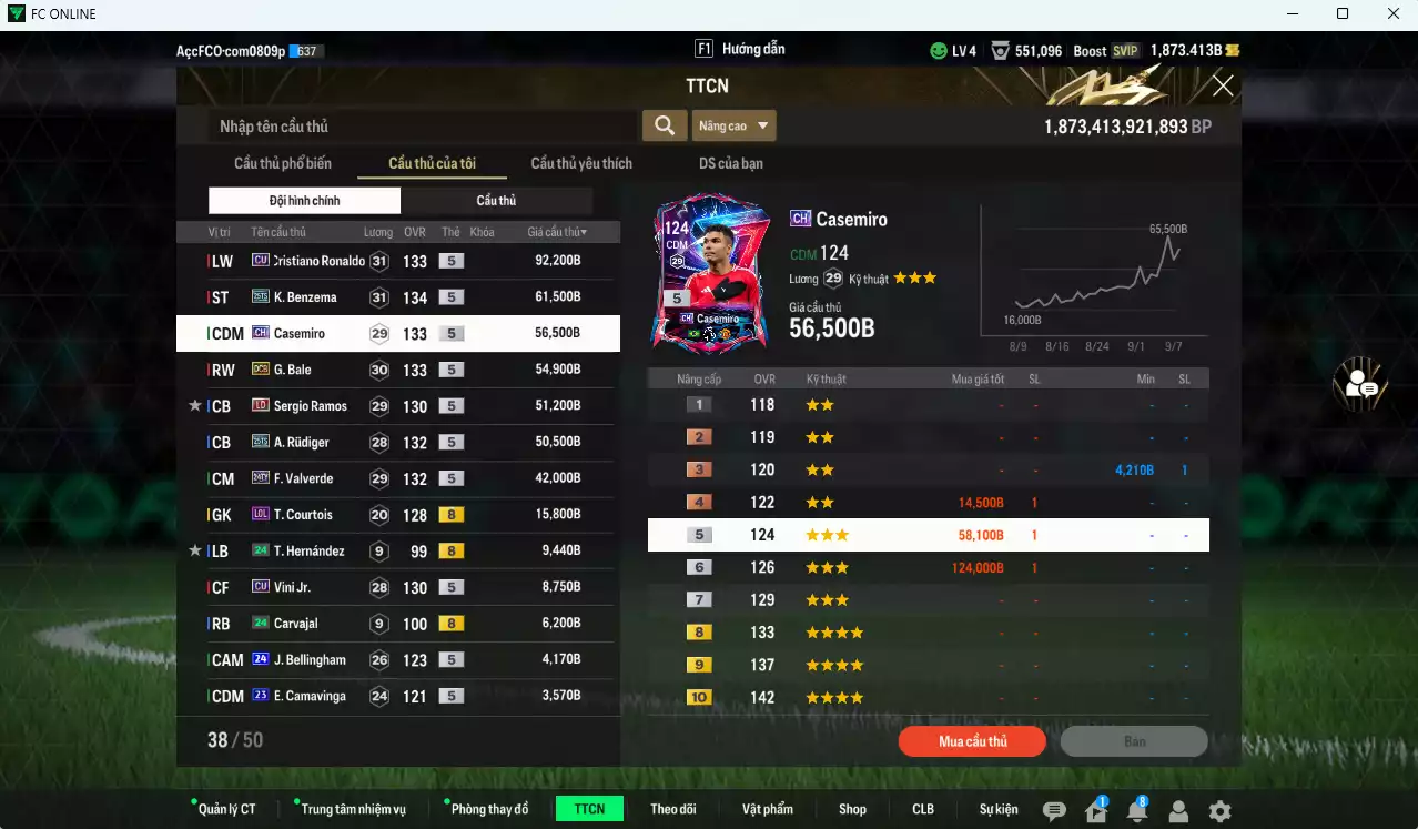 Ảnh Real Madrid 457.560b có Benzema 25TS, CR7 CU, Casemiro CH, Bale DCB, Ramos LD, Rudiger 25TS, Valverde 24TY... Còn nhiều CP GIẢM THUẾ, HLV Xịn
