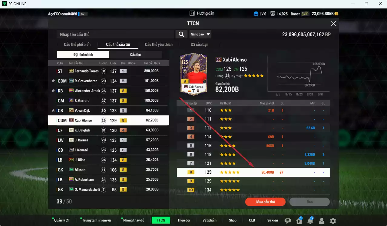 Ảnh [ACC Rẻ🔥] Liverpool 1.787.760b dư 23.000b có Torres ITM+5, Gravenberch 25TS, Arnold 23HW, Gerrard HG, Alonso CC, Van Dijk DCB, Barnes ITM+5, Konaté 24TS+6, Dalglish ITM+4, Riise JNM,  Robertson 23HW... Còn nhiều CP GIẢM THUẾ