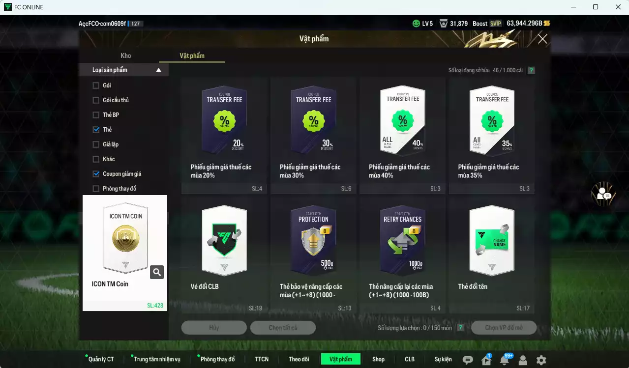 Ảnh Real Madird 878.120b dư 64.000b có Valverde 25TY, Ronaldo WB (fix BP), CR7 DCB, Figo No.7, Bellingham WB, Hazard 25HR, Vini 24TS, Rudiger 25TY, Alaba HG, Rodrygo DCB... Còn nhiều CP GIẢM THUẾ