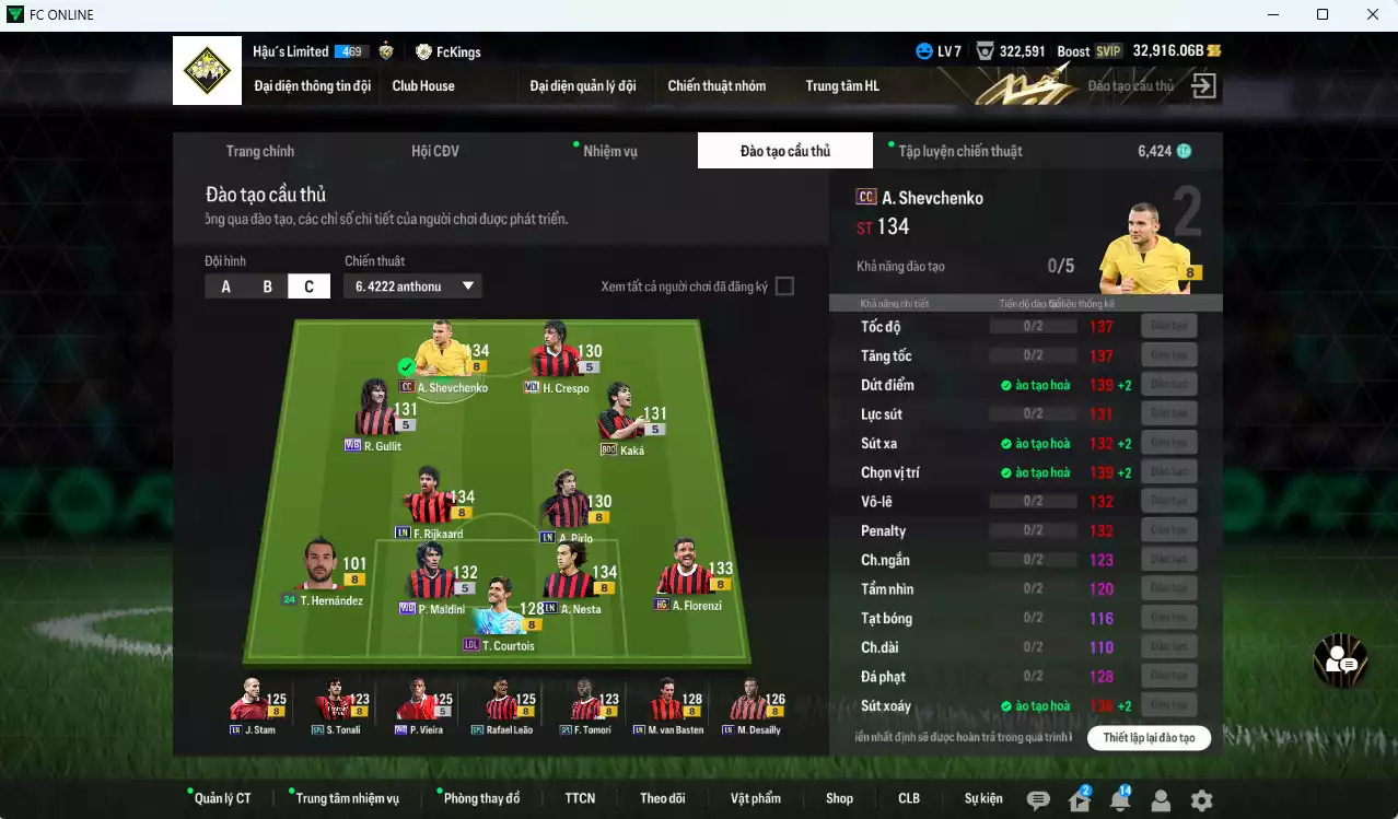 Ảnh [ACC Hiếm] AC Milan 344.620b dư 32.900b có Sheva CC, Pirlo LN, Rijkaard LN, Basten LN, Desailly LN, Gullit WB, Nesta LN... Còn nhiều CP GIẢM THUẾ, Gần full đào tạo chiến thật và cầu thủ, HLV Xịn