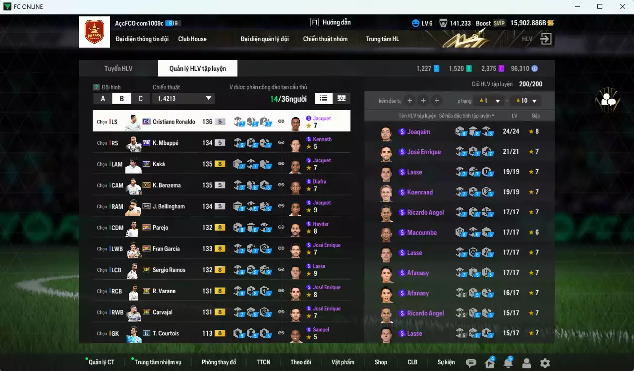 Ảnh [ACC Rẻ🔥] Real Madrid 1.830.290b dư 15.000b có CR7 CH, Benzema DCB, Varane BTB, Ramos BTB, Bellingham 24TS, Kaká LN, Mbappé WB, Kroos BTB, Rudiger SPL, Figo No.7, Hazard HG, Hakimi 21UCL, Carvajal BTB... HLV Xịn