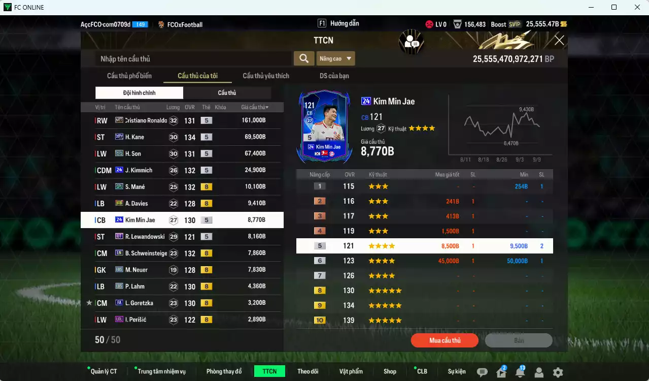 Ảnh [ACC Rẻ🔥] Bayern Munich đầu tàu CR7 385.380b dư 25.000b có CR7 No.7, Kane 25TY, H. Son 25TS, Kimmich 24UCL, Mané SPL... HLV Xịn