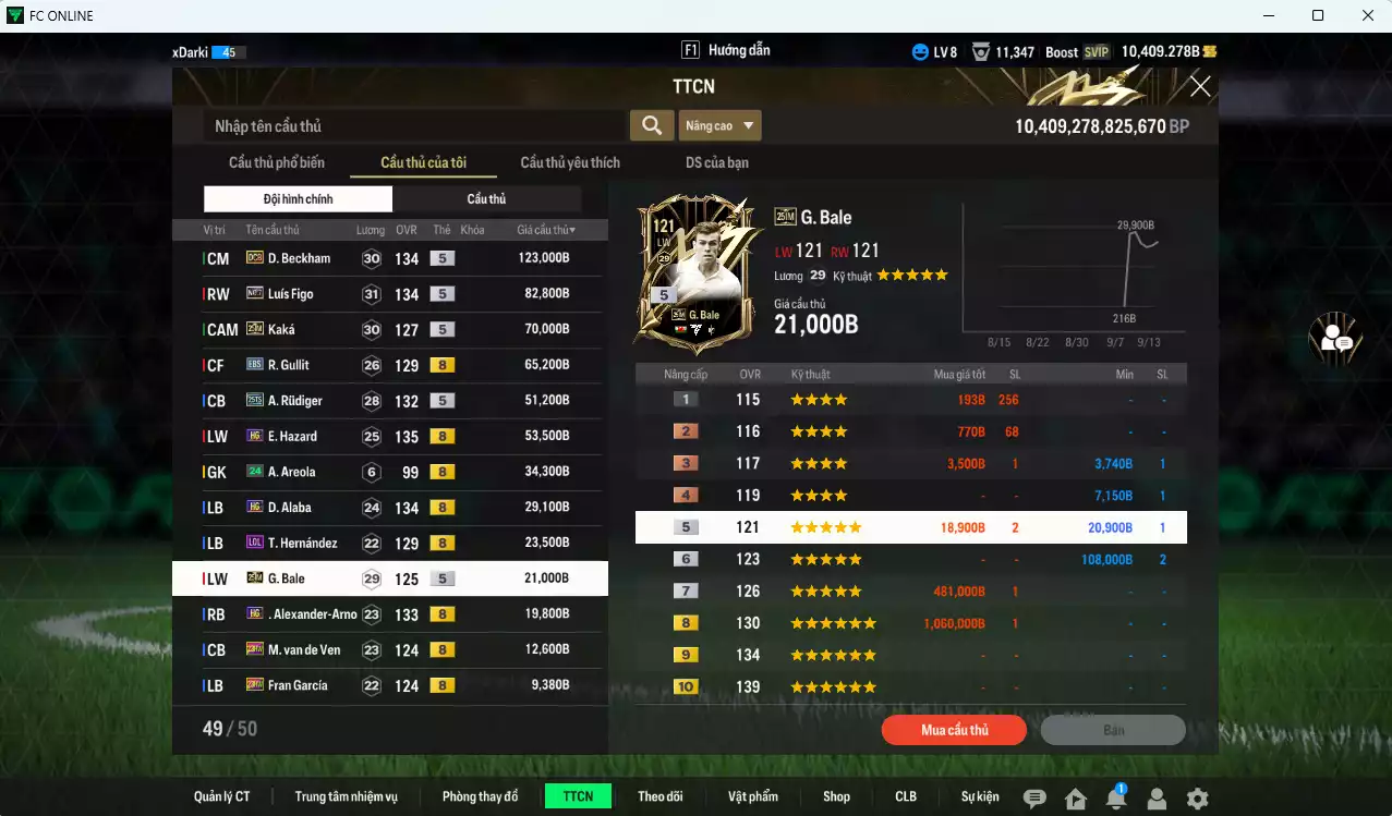 Ảnh [ACC Rẻ🔥] Real Madrid 1.020.360b dư 10.400b có CR7 CH, Benzema DCB, Beckham DCB, Figo No.7, Kaká 25IM, Gullit EBS, Rudiger 25TS, Hazard HG, Alaba HG, Bale 25IM, Arnold HG... Còn nhiều CP GIẢM THUẾ