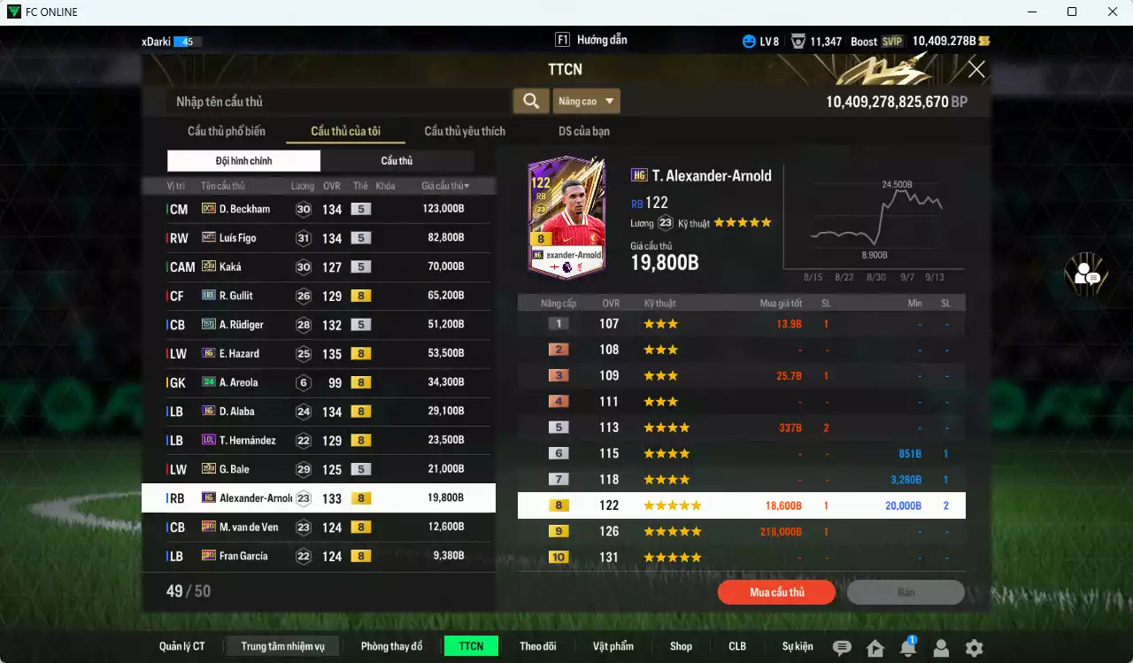 Ảnh [ACC Rẻ🔥] Real Madrid 1.020.360b dư 10.400b có CR7 CH, Benzema DCB, Beckham DCB, Figo No.7, Kaká 25IM, Gullit EBS, Rudiger 25TS, Hazard HG, Alaba HG, Bale 25IM, Arnold HG... Còn nhiều CP GIẢM THUẾ