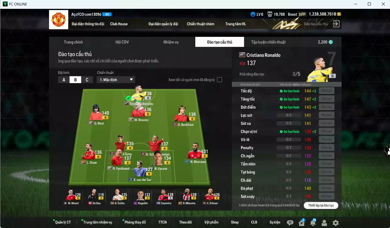 Ảnh [Dư nhiều BP, ACC Rẻ🔥] Man Utd. 3.537.660b dư 1.238.000b có CR7 No.7+6, Best DC, Varane BWC, Rooney DC, Ferdinand DC, Beckham CC, Schweinsteiger CC, Seska 21NG, Mbeumo 23HW, Shaw 23HW, Casemiro CH, Park CC...  VIP BK Tháng 9,10