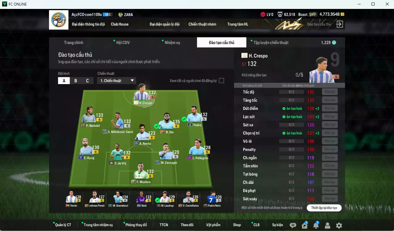 Ảnh [ACC Rẻ🔥] Lazio 461.000b có Savic 25TS, Zaccagni 25TS, B. Dia 23HW, Crespo ITM+3, Verón JNM, Nedved BTB, Pedro LE, Nesta LN, M. Laudrup CC... Còn nhiều CP GIẢM THUẾ, Đã đào tạo full nhiều CT, HLV Xịn