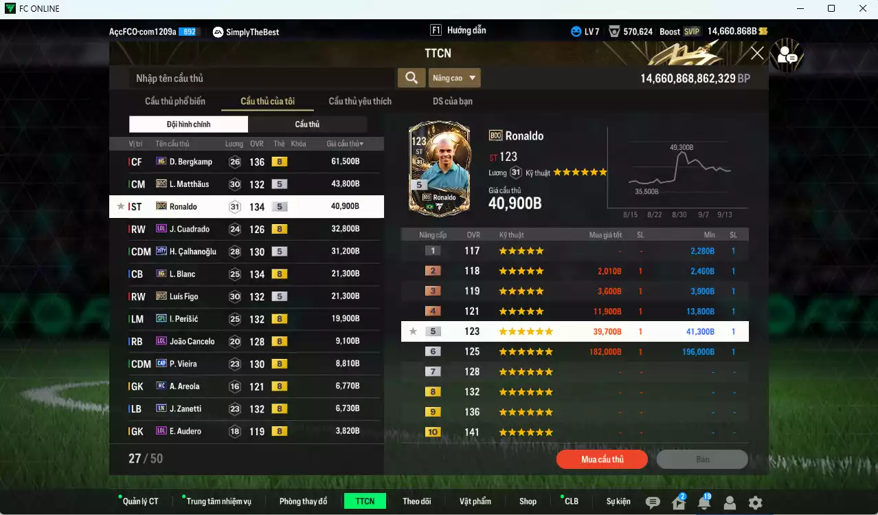 Ảnh [ACC Rẻ🔥] Inter Milan 309.090b dư 14.600b có Bergkamp HG, Matthaus BDO, Ronaldo BDO, Cuadrado LOL Calhanoglu 25TY, Blanc HG, Figo BDO, Perisic SPL... HLV Xịn