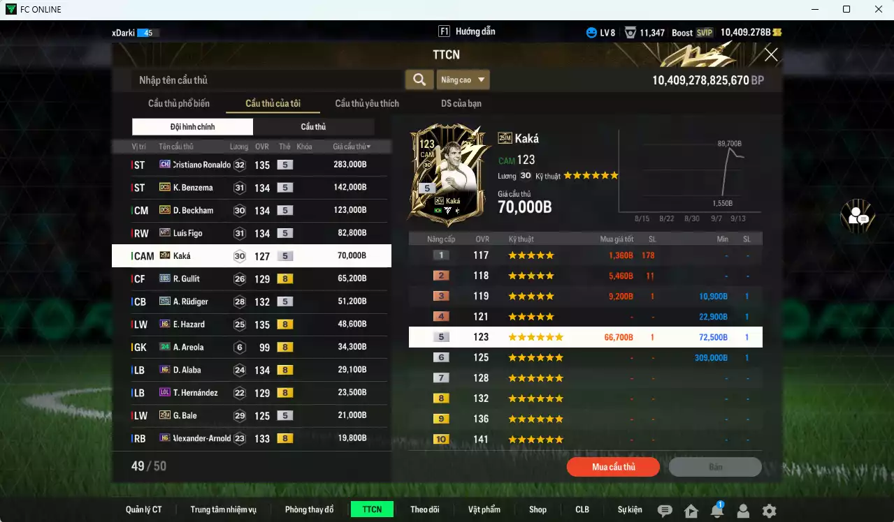 Ảnh [ACC Rẻ🔥] Real Madrid 1.020.360b dư 10.400b có CR7 CH, Benzema DCB, Beckham DCB, Figo No.7, Kaká 25IM, Gullit EBS, Rudiger 25TS, Hazard HG, Alaba HG, Bale 25IM, Arnold HG... Còn nhiều CP GIẢM THUẾ