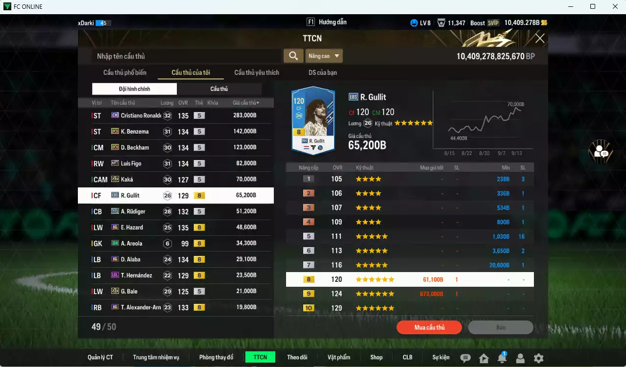Ảnh [ACC Rẻ🔥] Real Madrid 1.020.360b dư 10.400b có CR7 CH, Benzema DCB, Beckham DCB, Figo No.7, Kaká 25IM, Gullit EBS, Rudiger 25TS, Hazard HG, Alaba HG, Bale 25IM, Arnold HG... Còn nhiều CP GIẢM THUẾ