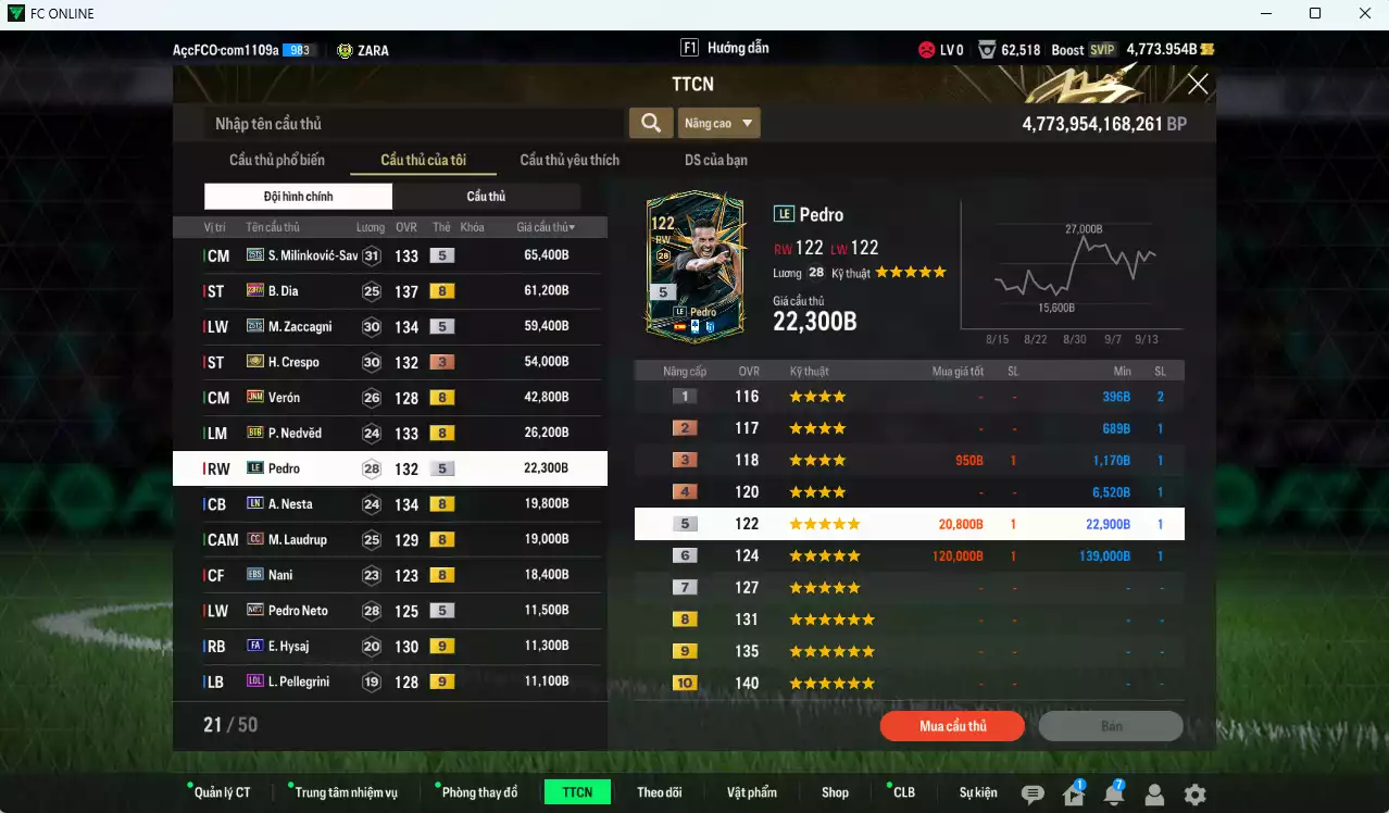 Ảnh [ACC Rẻ🔥] Lazio 461.000b có Savic 25TS, Zaccagni 25TS, B. Dia 23HW, Crespo ITM+3, Verón JNM, Nedved BTB, Pedro LE, Nesta LN, M. Laudrup CC... Còn nhiều CP GIẢM THUẾ, Đã đào tạo full nhiều CT, HLV Xịn