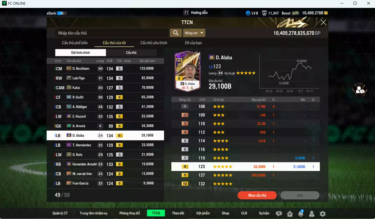 Ảnh [ACC Rẻ🔥] Real Madrid 1.020.360b dư 10.400b có CR7 CH, Benzema DCB, Beckham DCB, Figo No.7, Kaká 25IM, Gullit EBS, Rudiger 25TS, Hazard HG, Alaba HG, Bale 25IM, Arnold HG... Còn nhiều CP GIẢM THUẾ