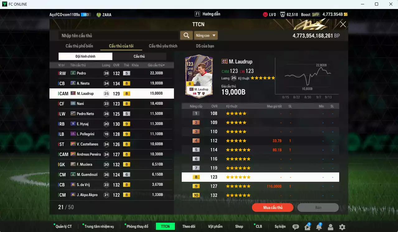 Ảnh [ACC Rẻ🔥] Lazio 461.000b có Savic 25TS, Zaccagni 25TS, B. Dia 23HW, Crespo ITM+3, Verón JNM, Nedved BTB, Pedro LE, Nesta LN, M. Laudrup CC... Còn nhiều CP GIẢM THUẾ, Đã đào tạo full nhiều CT, HLV Xịn