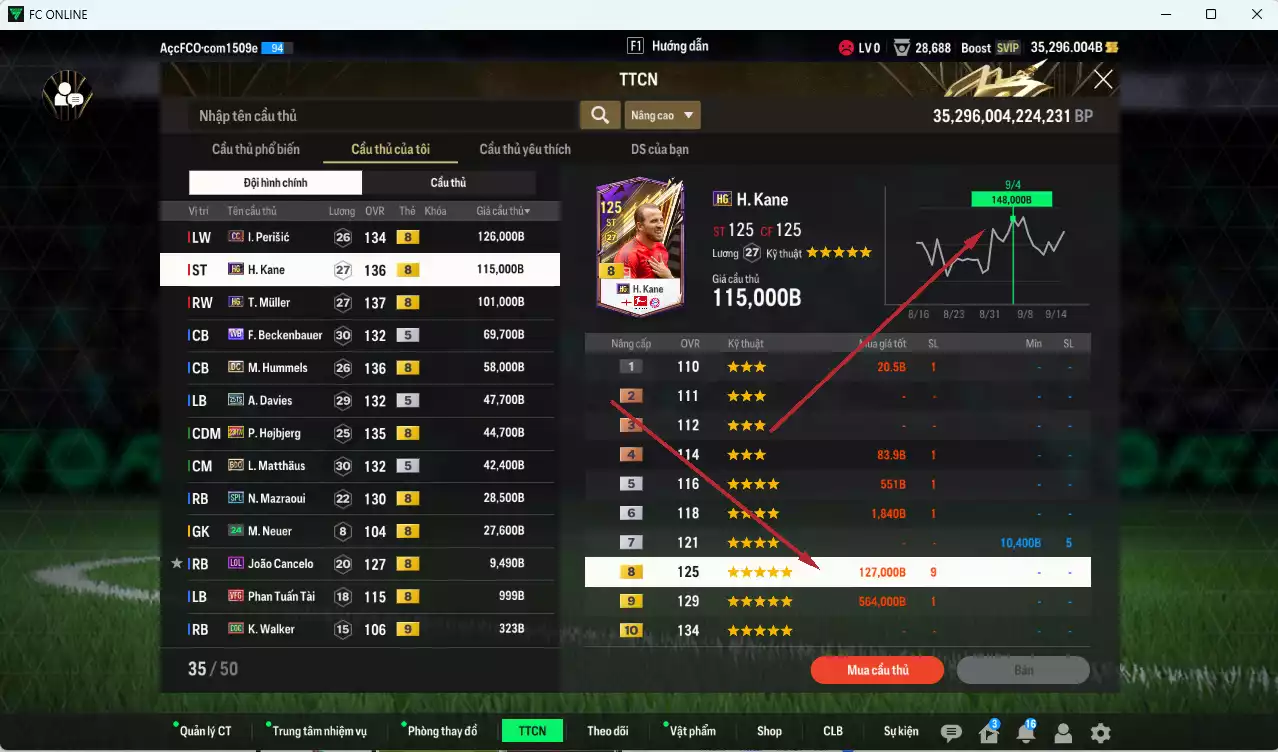 Ảnh [ACC Rẻ🔥] Bayern Munich 671.980b dư 35.200b có Kane HG, Perisic CC, Muller HG, Beckenbauer WB, Hummels DC, A. Davies 25TS, Hojbjerg 23HW, Matthaus BDO, Mazraoui SPL... Còn nhiều CP GIẢM THUẾ, Dư 28.000 TC, HLV Xịn