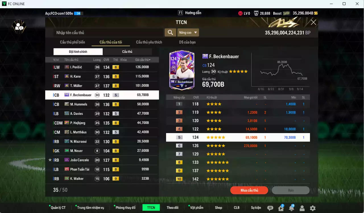 Ảnh [ACC Rẻ🔥] Bayern Munich 671.980b dư 35.200b có Kane HG, Perisic CC, Muller HG, Beckenbauer WB, Hummels DC, A. Davies 25TS, Hojbjerg 23HW, Matthaus BDO, Mazraoui SPL... Còn nhiều CP GIẢM THUẾ, Dư 28.000 TC, HLV Xịn