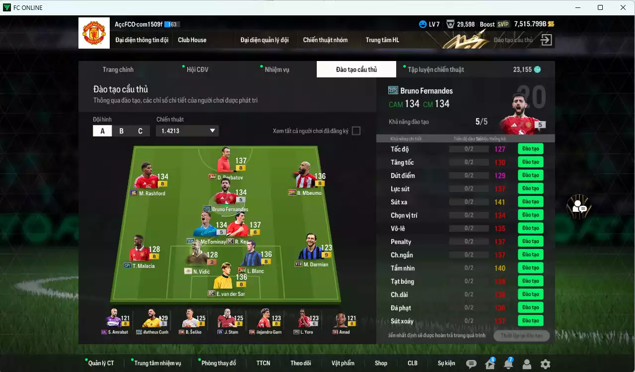 Ảnh [ACC Rẻ🔥] Man Utd. 1.067.170b có McTominay 25TS, Matheus Cunha 25TS, Bruno 25TS, Keane DC, Blanc JNM, VDS DC, Sesko 21NG, Mbeumo 23HW, Berbatov JNM... Còn nhiều CP GIẢM THUẾ