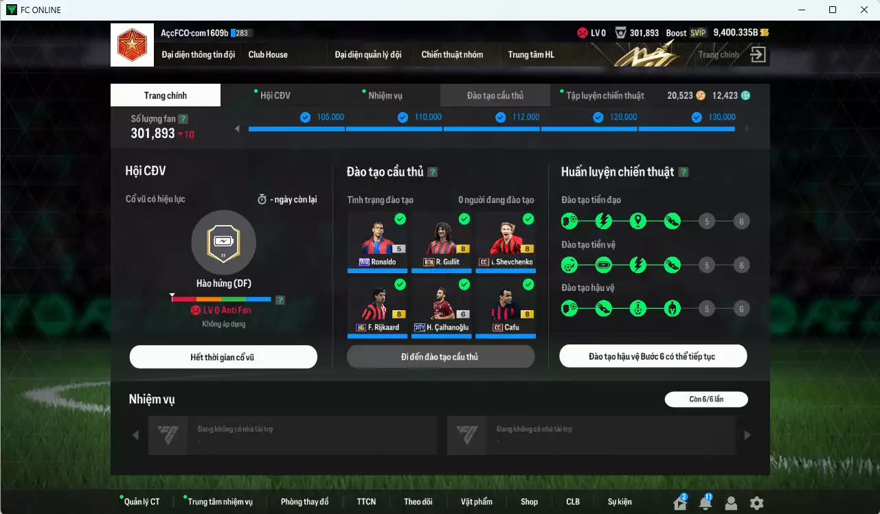 Ảnh [ACC Rẻ🔥] AC Milan 980.710b có Maldini HG, Ronaldo WB, Beckham HG, Sheva CC, Gullit RTN, Calhanoglu 26TY+6, Rijkaard HG, Cafu CC, Nesta HG, Vieira LN... Gần full bảng đào tạo chiến thuật, đào tạo full nhiều CT. HLV Xịn