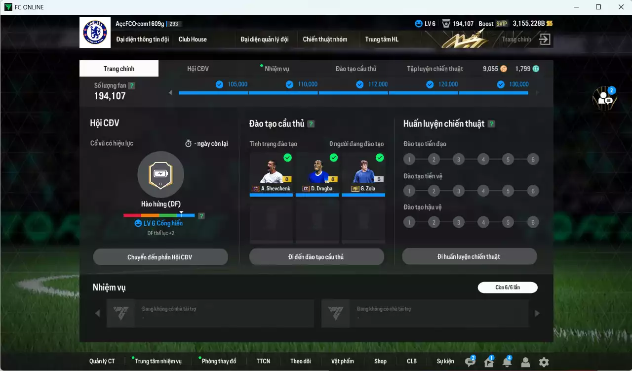 Ảnh [ACC Rẻ🔥] Chelsea 640.550b có Drogba CC, Sheva CC, Lampard CC, Rudiger SPL, Zola ITM+5, Gullit LN, Hazard HG, Carvalho 23HR, James SPL... Còn nhiều CP GIẢM THUẾ, HLV Xịn