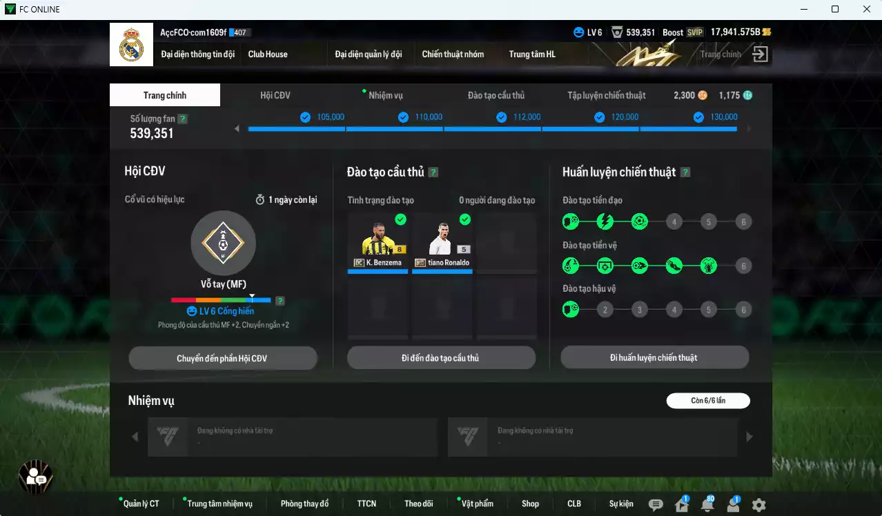 Ảnh [ACC Rẻ🔥] Real Madrid 1.813.230b dư 17.900b có Benzema DC, Kroos 21UCL (hiếm), CR7 BLD, Beckham HG, Modric CC, Bale WB+6, Hazard HG, Ramos LD, Casemiro BTB, Zidane BDO, Ronaldo BDO... nhiều hàng hiếm, đã đào tao nữa bảng chiến thuật. HLV Xịn