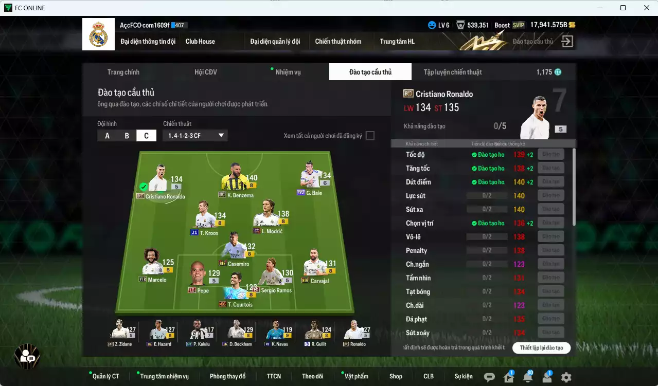 Ảnh [ACC Rẻ🔥] Real Madrid 1.813.230b dư 17.900b có Benzema DC, Kroos 21UCL (hiếm), CR7 BLD, Beckham HG, Modric CC, Bale WB+6, Hazard HG, Ramos LD, Casemiro BTB, Zidane BDO, Ronaldo BDO... nhiều hàng hiếm, đã đào tao nữa bảng chiến thuật. HLV Xịn